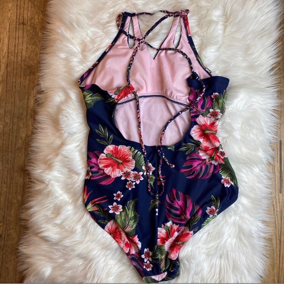 NWT Kona Sol Tropical Floral One Piece Swimsuit - Picture 9 of 12